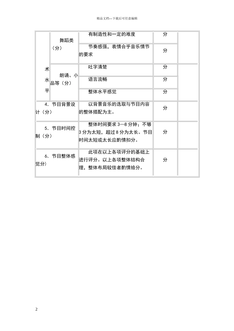 文艺汇演节目评分标准_第2页
