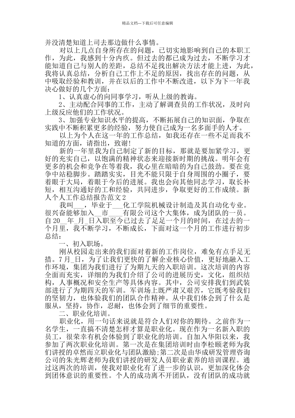 新人个人工作总结报告多篇_第2页