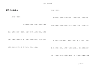 新人的年终总结