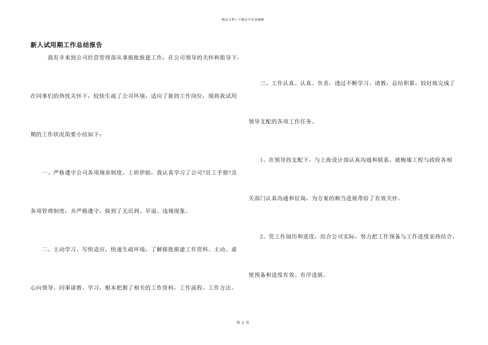 新人试用期工作总结报告_第1页