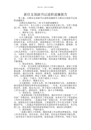新任支部副书记述职述廉报告