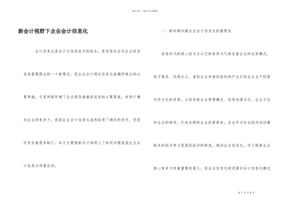 新会计视野下企业会计信息化_第1页