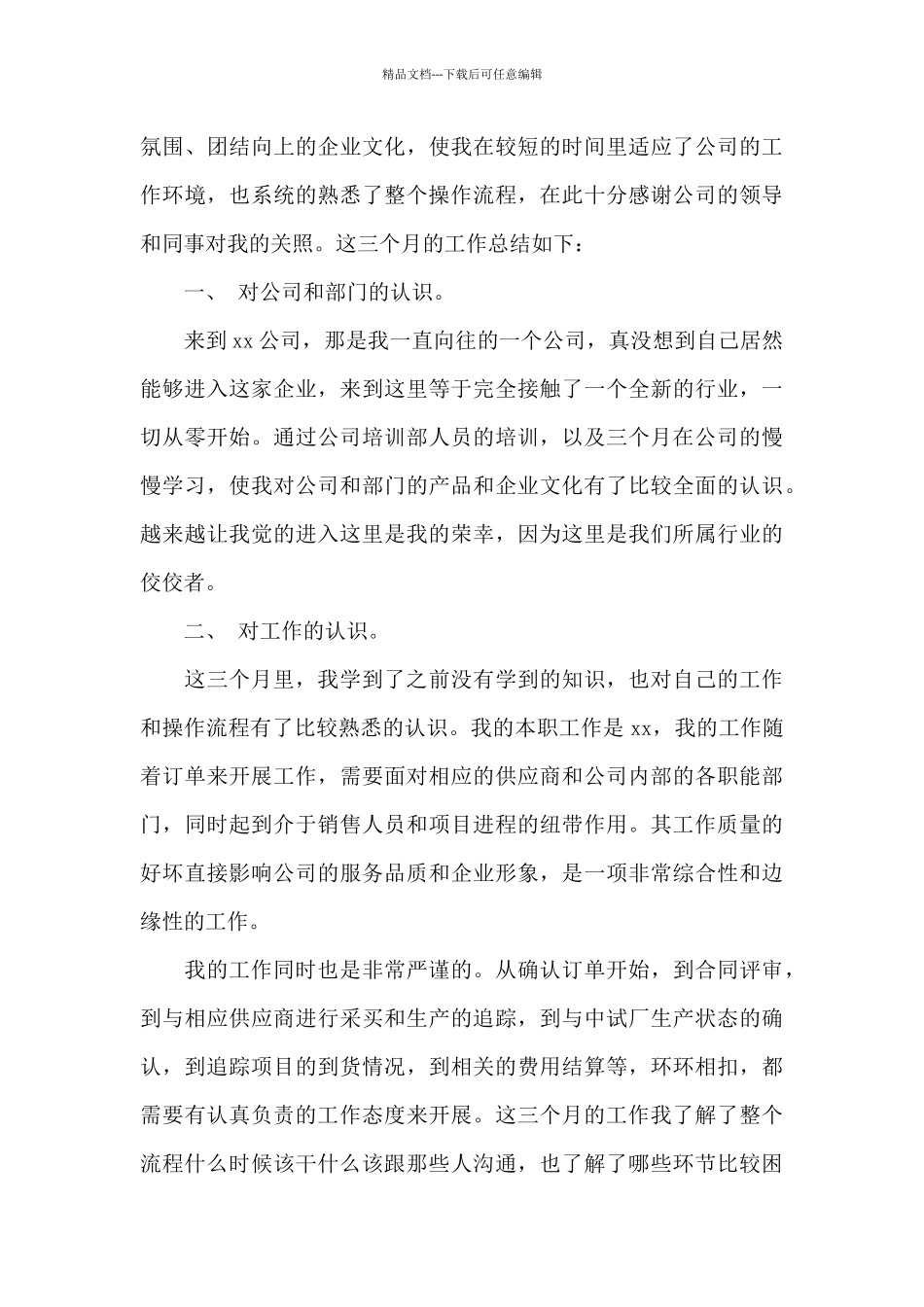 新入职员工试用期工作总结范文_第3页