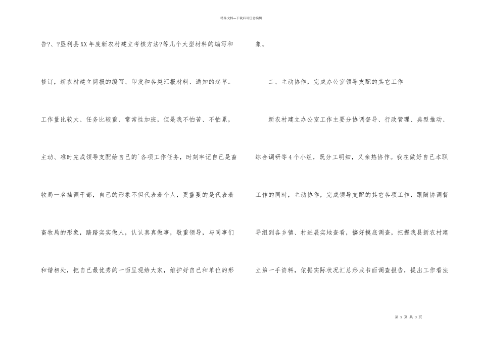 新农村办公室个人思想工作总结汇报_第2页