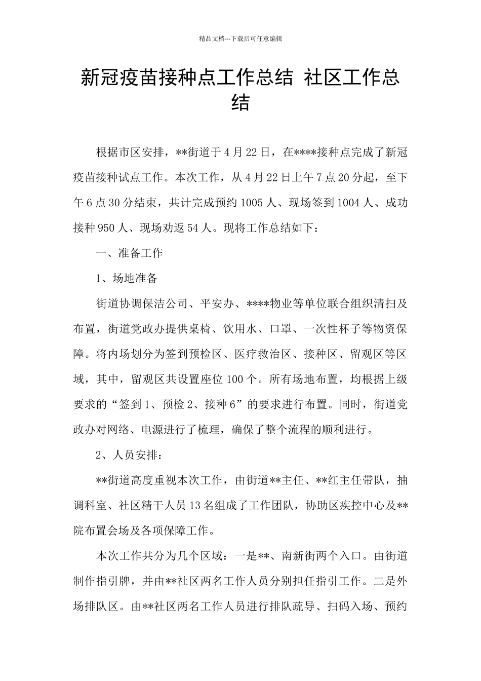新冠疫苗接种点工作总结_第1页