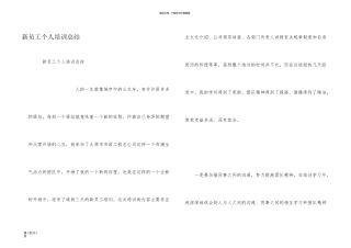 新员工个人培训总结