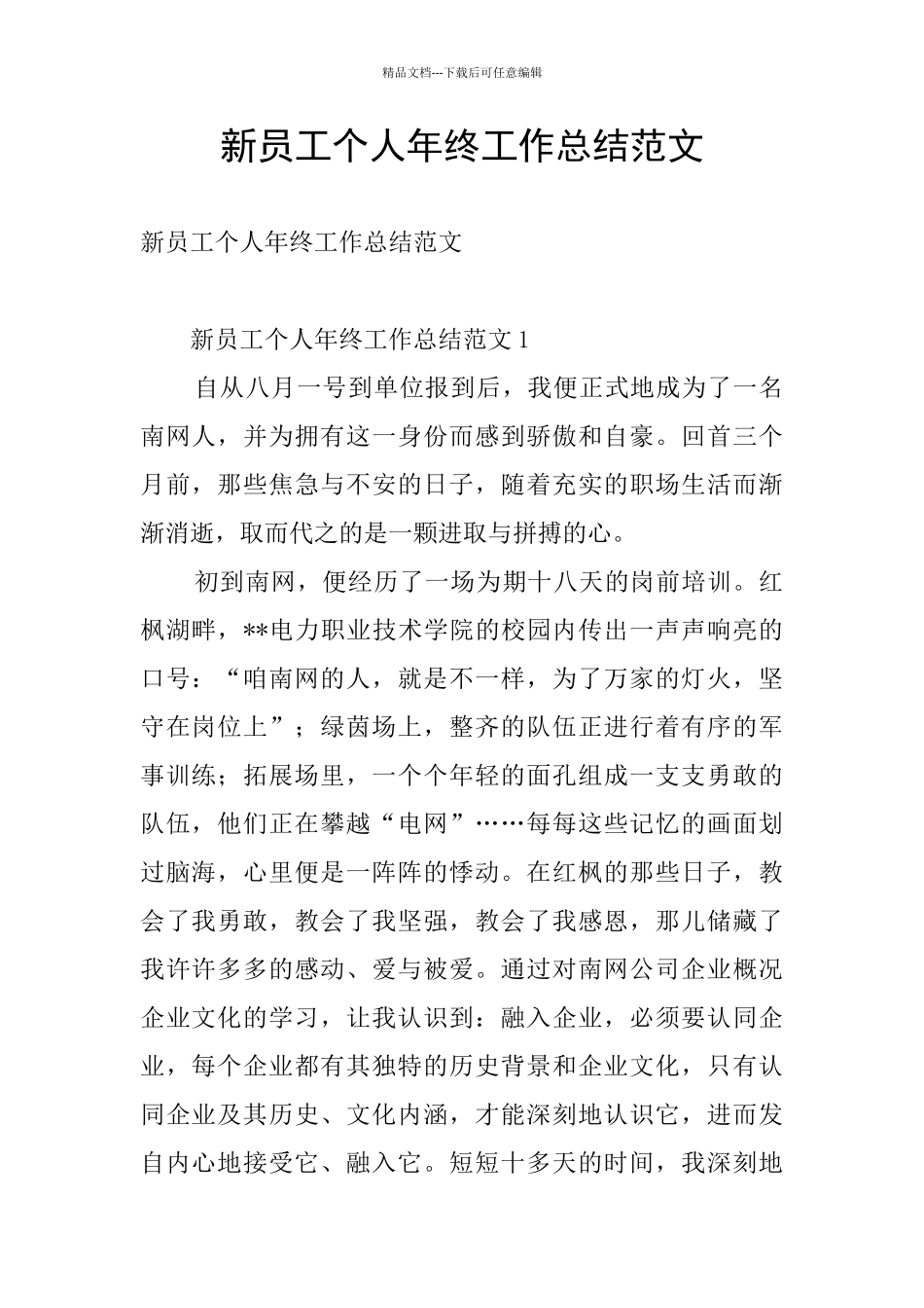 新员工个人年终工作总结范文_第1页