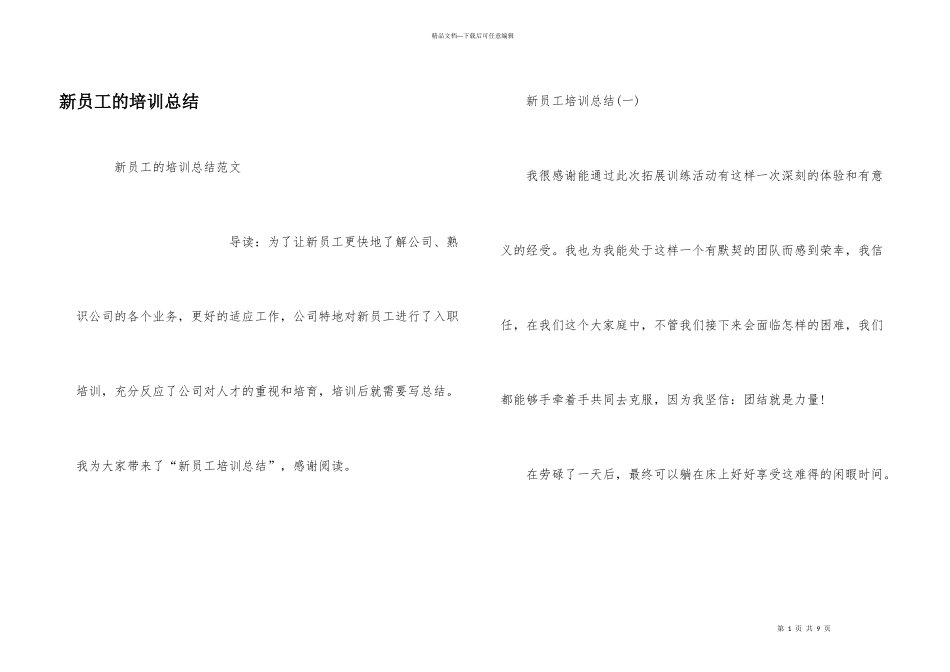 新员工的培训总结_第1页