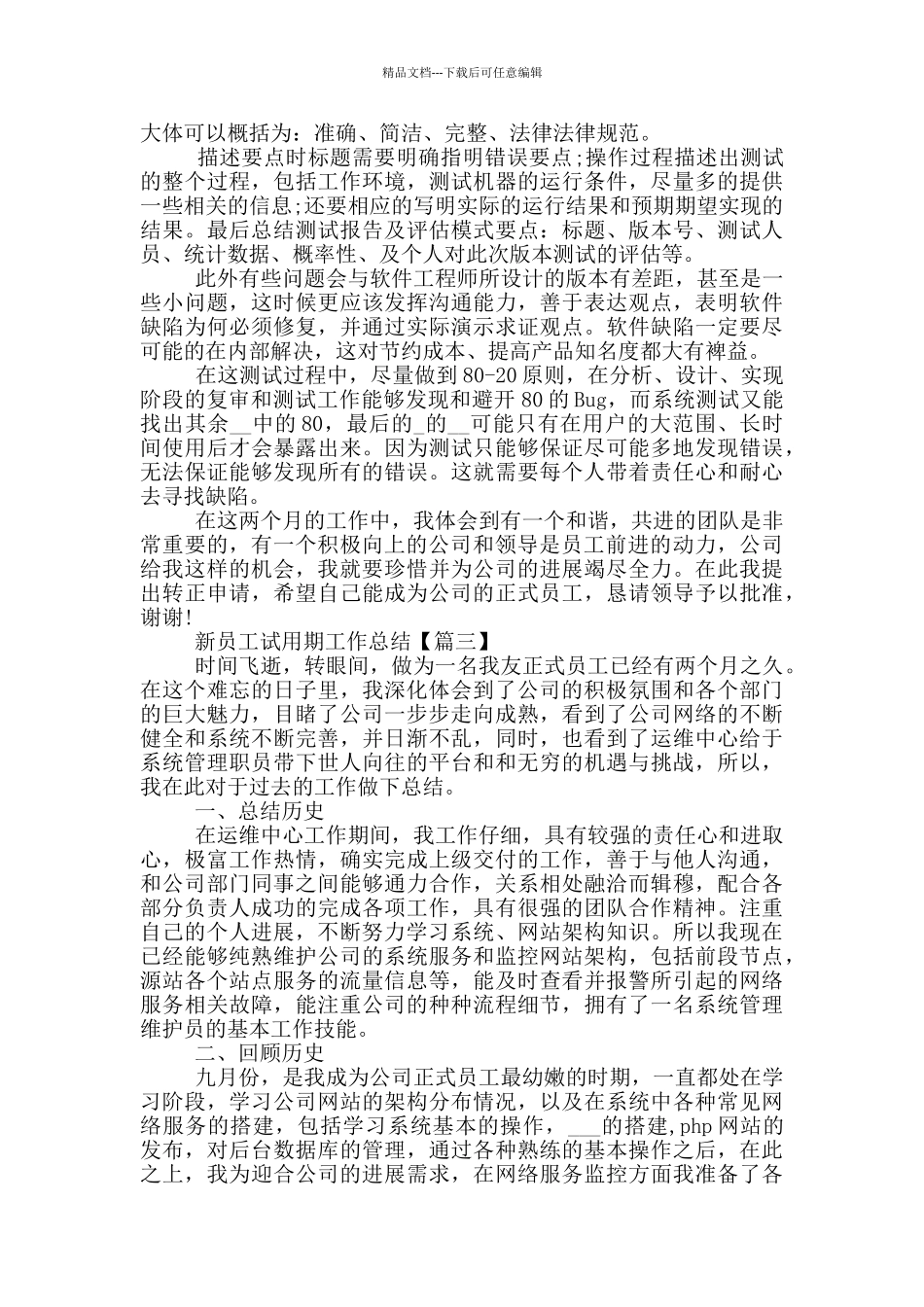 新员工试用期工作总结最新2024_第3页