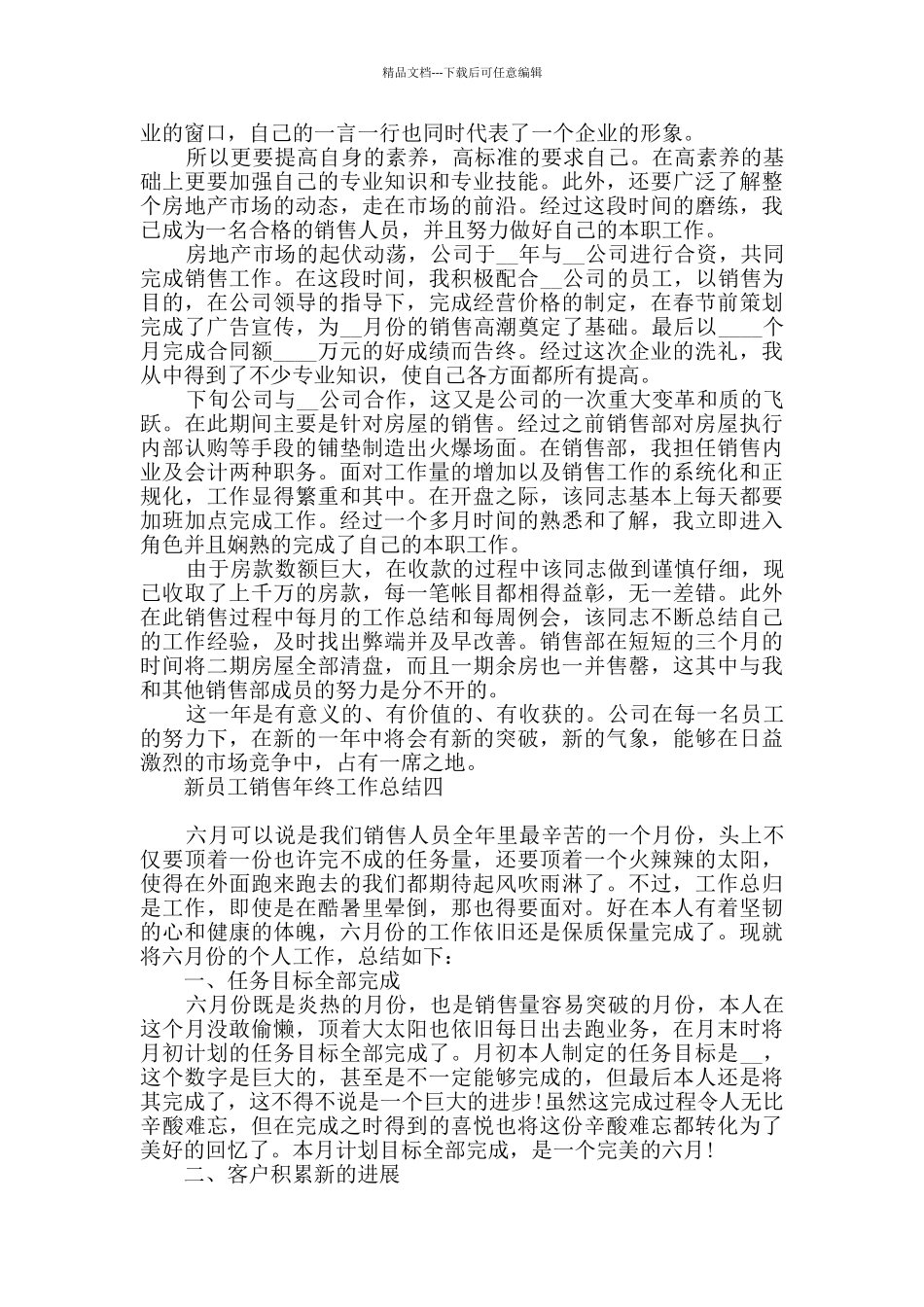 新员工销售年终工作总结2024范文_第3页