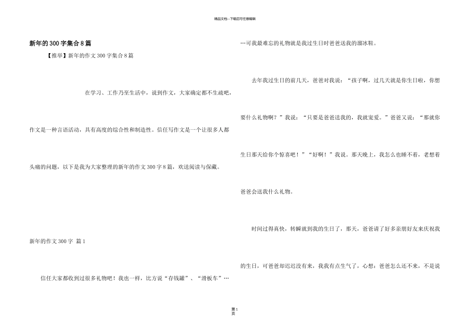 新年的300字集合8篇_第1页