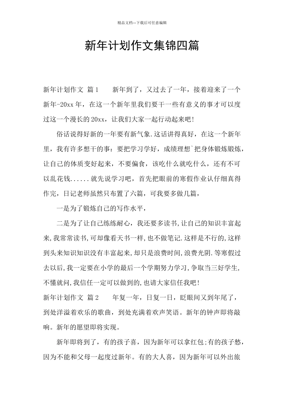 新年计划作文集锦四篇_第1页
