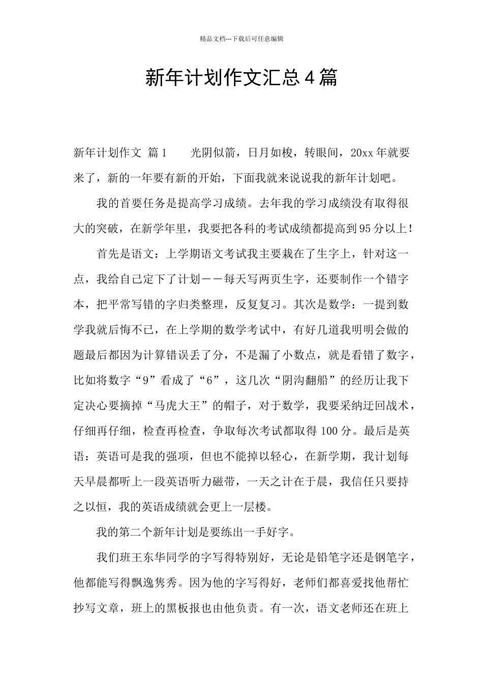 新年计划作文汇总4篇_第1页