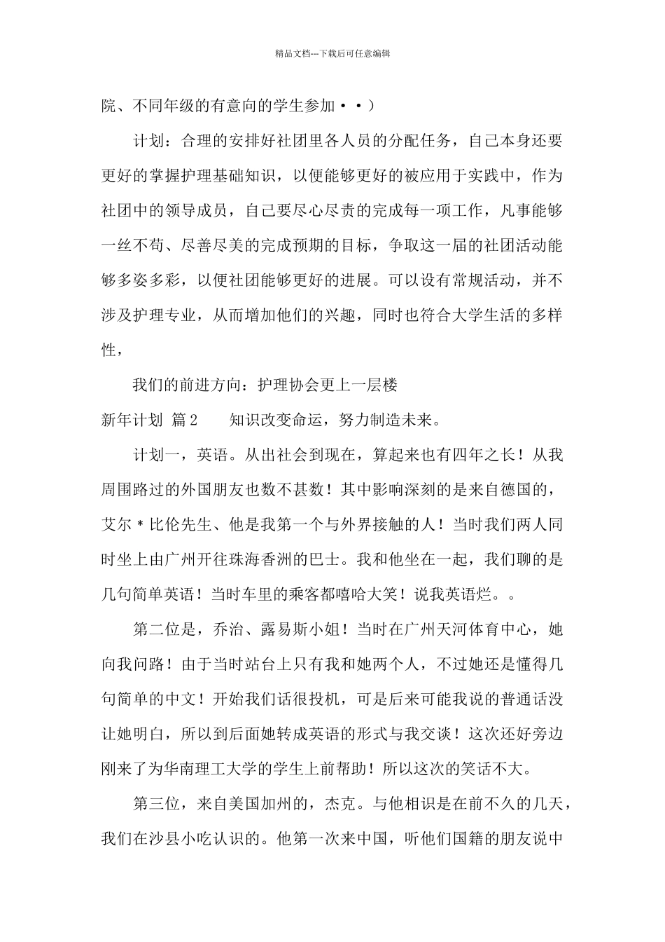 新年计划模板汇编九篇_第2页