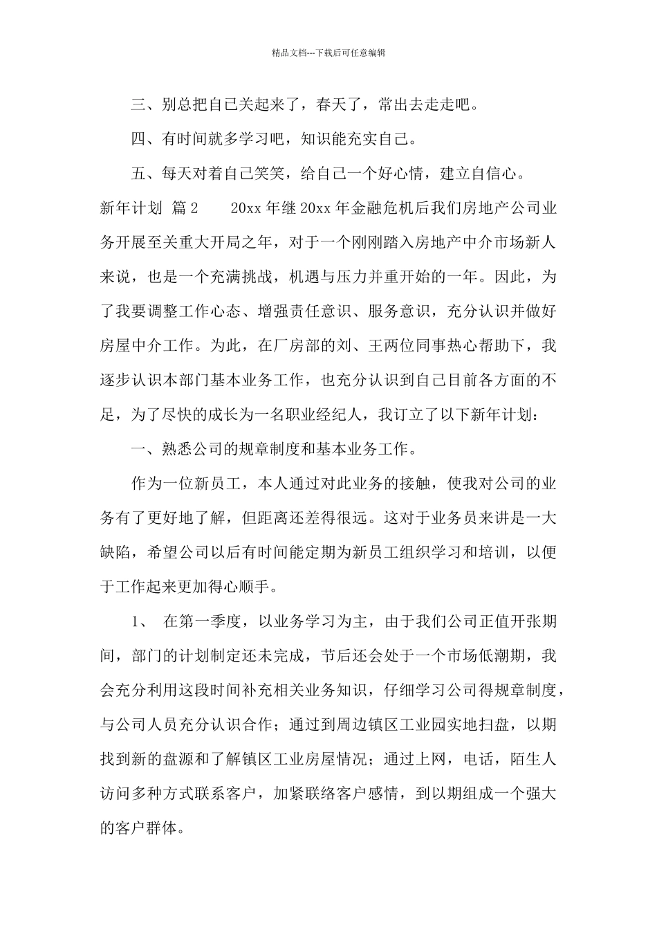 新年计划模板集合九篇_第2页