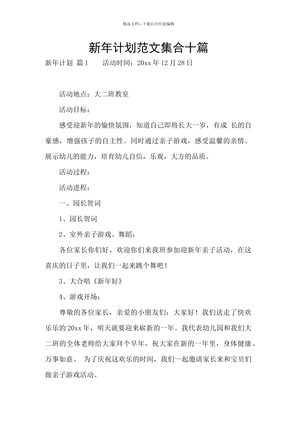 新年计划范文集合十篇_第1页