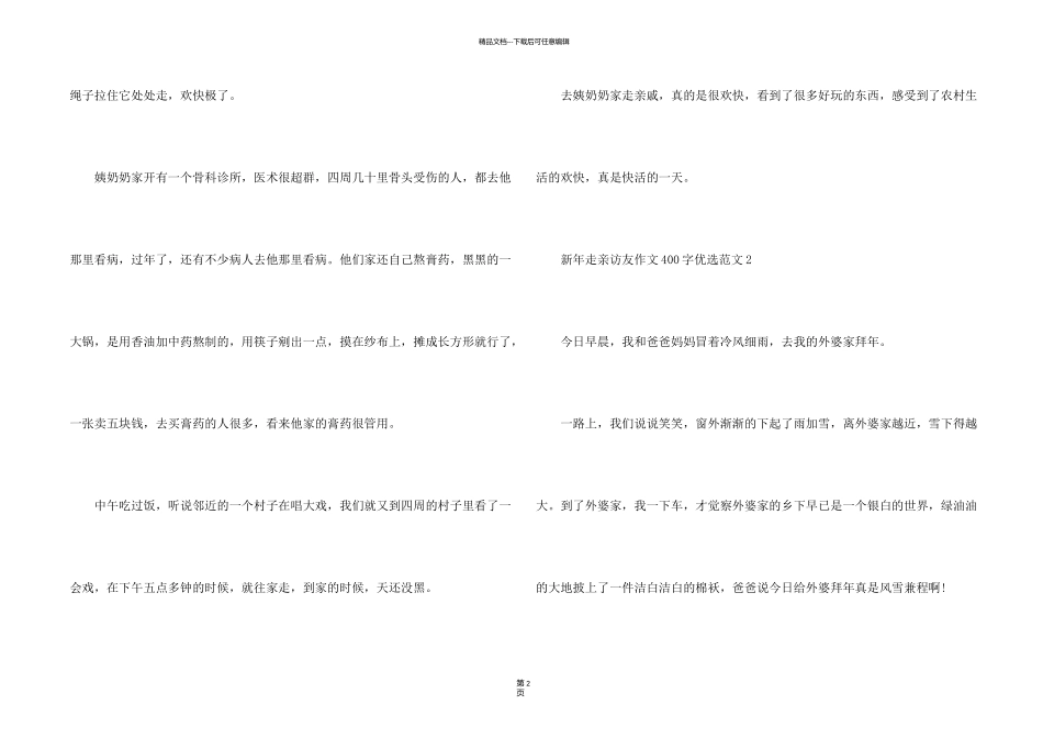 新年走亲访友400字优选五篇_第2页