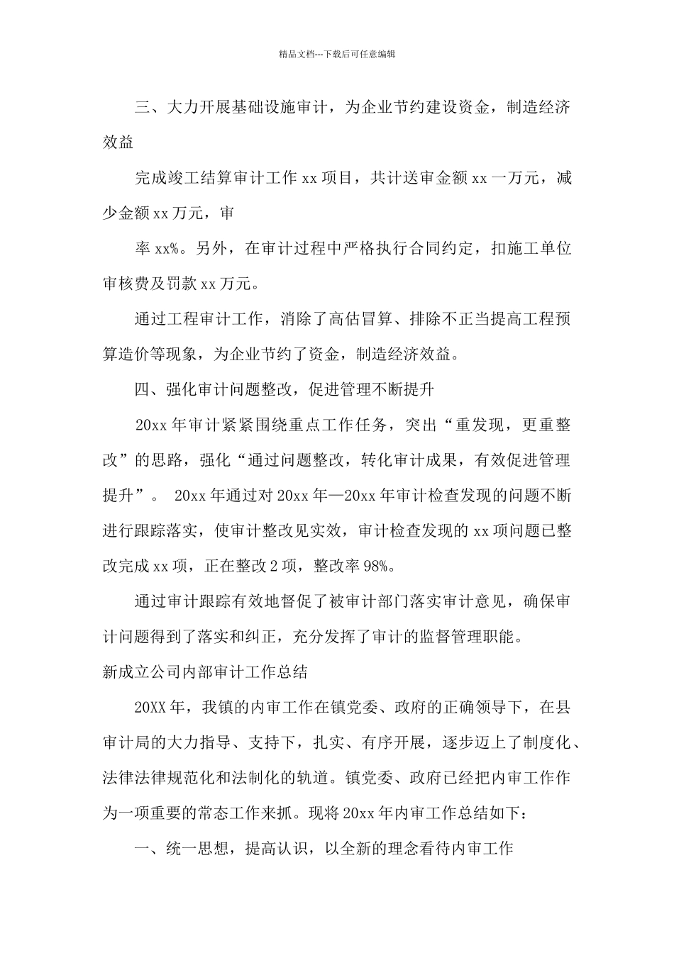 新成立公司内部审计工作总结_第2页