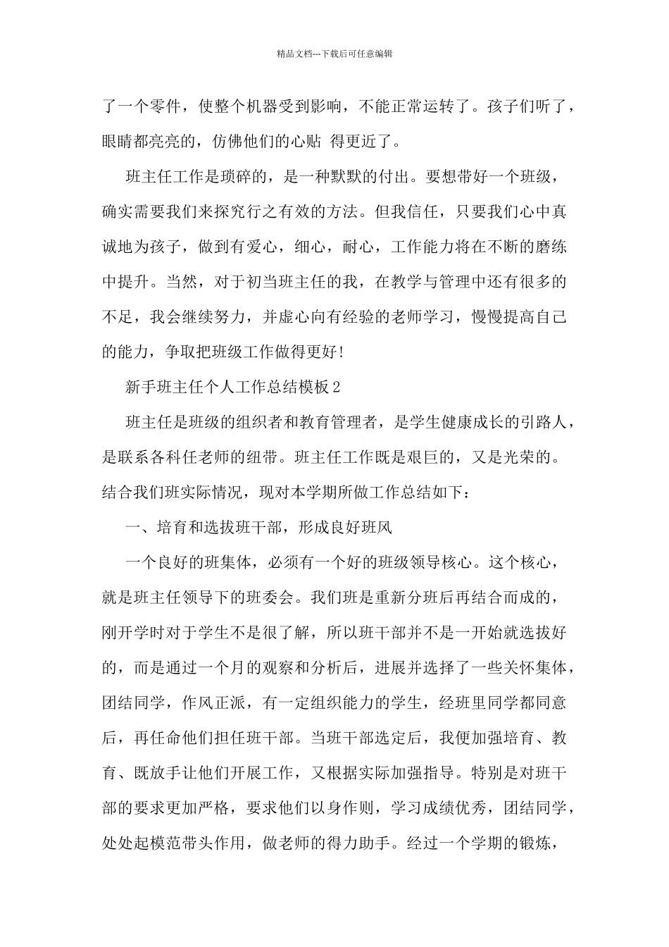 新手班主任个人工作总结模板5篇_第3页