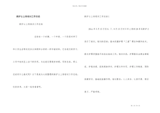 新护士上岗培训工作总结