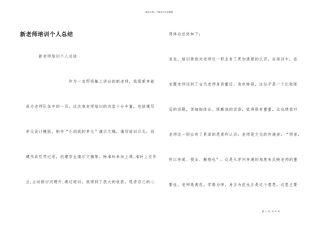 新教师培训个人总结