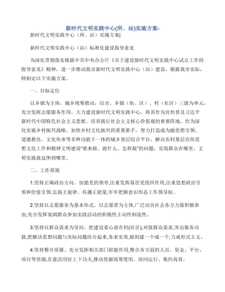 新时代文明实践中心实施方案