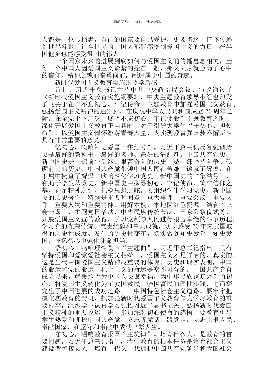 新时代爱国主义教育实施纲要党员学后感5篇_第3页