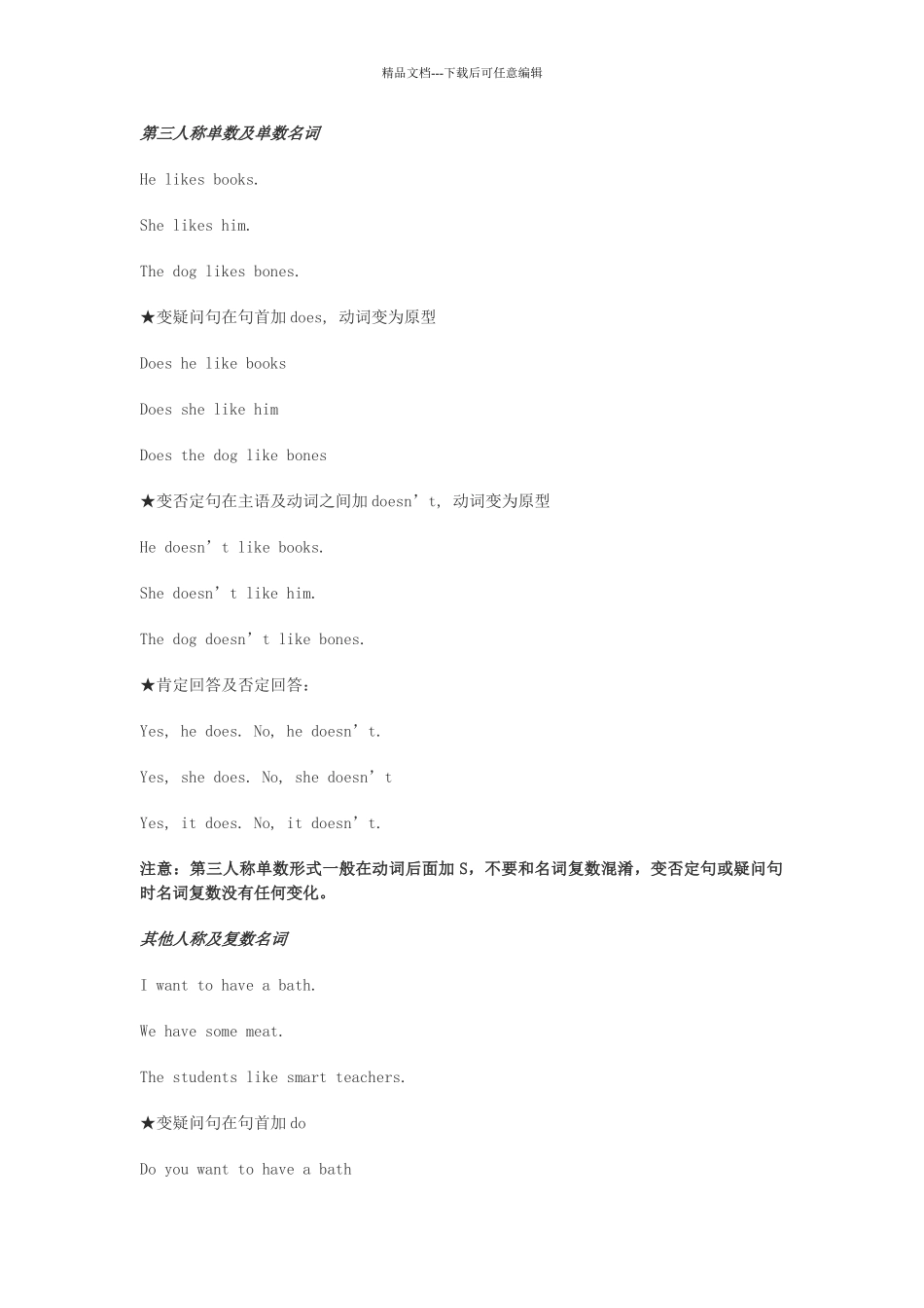 新概念英语第一册语法总结88881_第2页