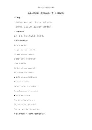 新概念英语第一册语法总结88881