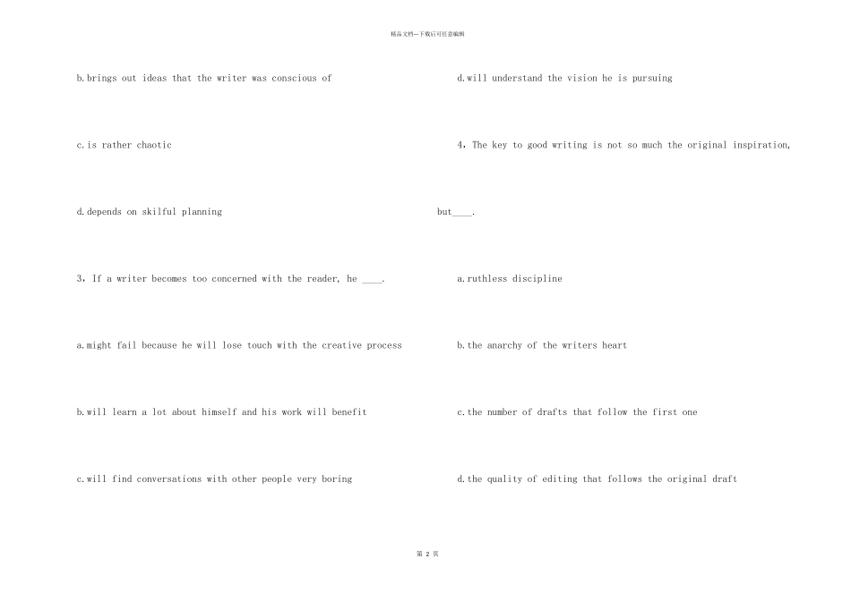 新概念英语第四册选择题：Lesson39Whateverywriterwants_第2页