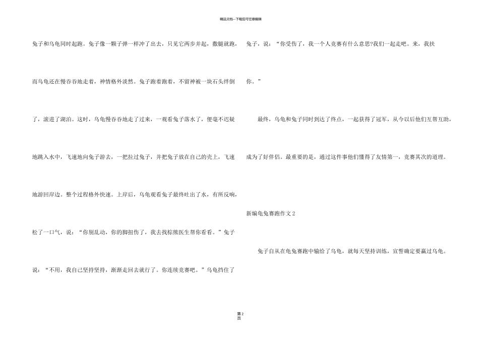 新编龟兔赛跑(汇编15篇)_第2页