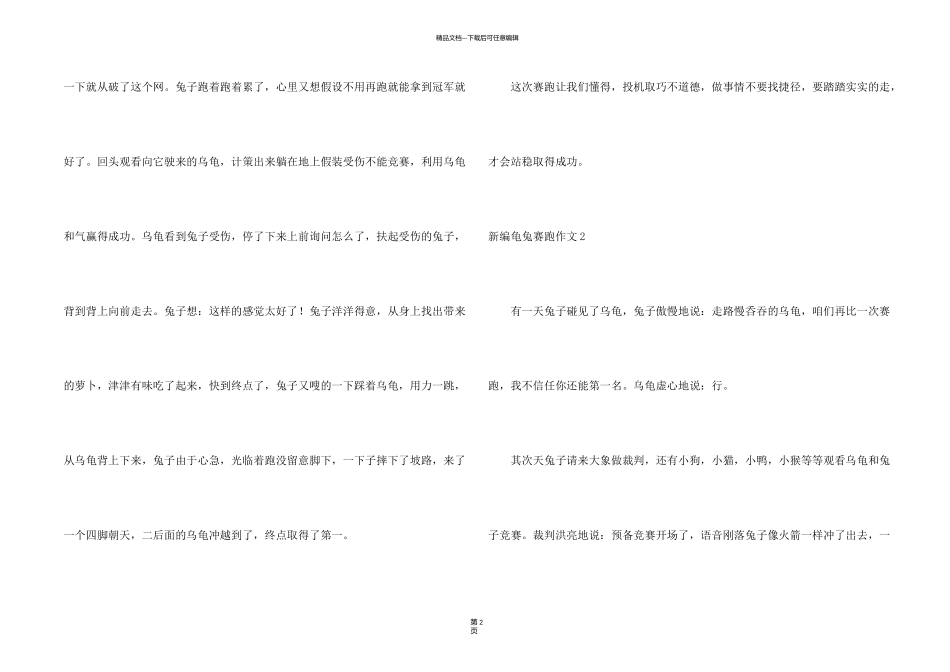 新编龟兔赛跑(集锦15篇)_第2页