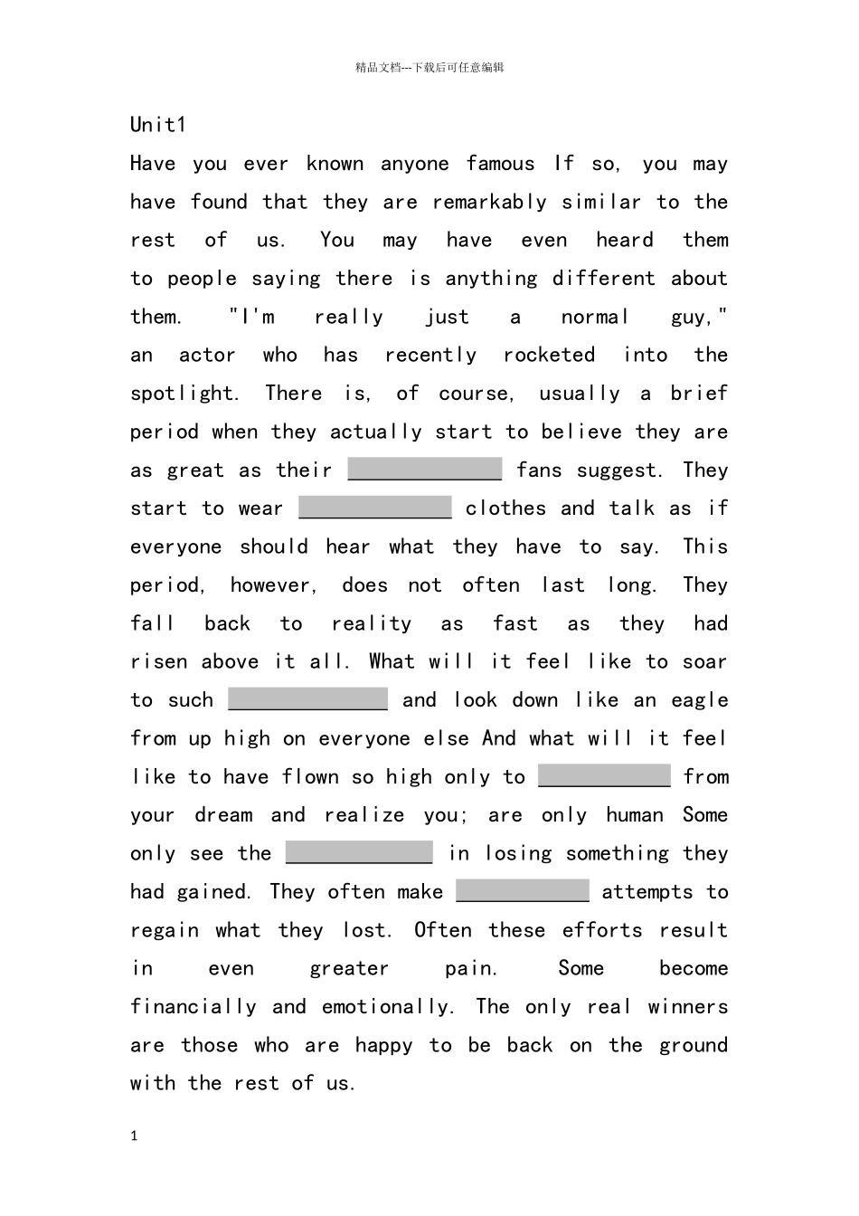 新视野大学英语四完形填空_第1页