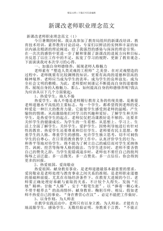 新课改教师职业理念范文