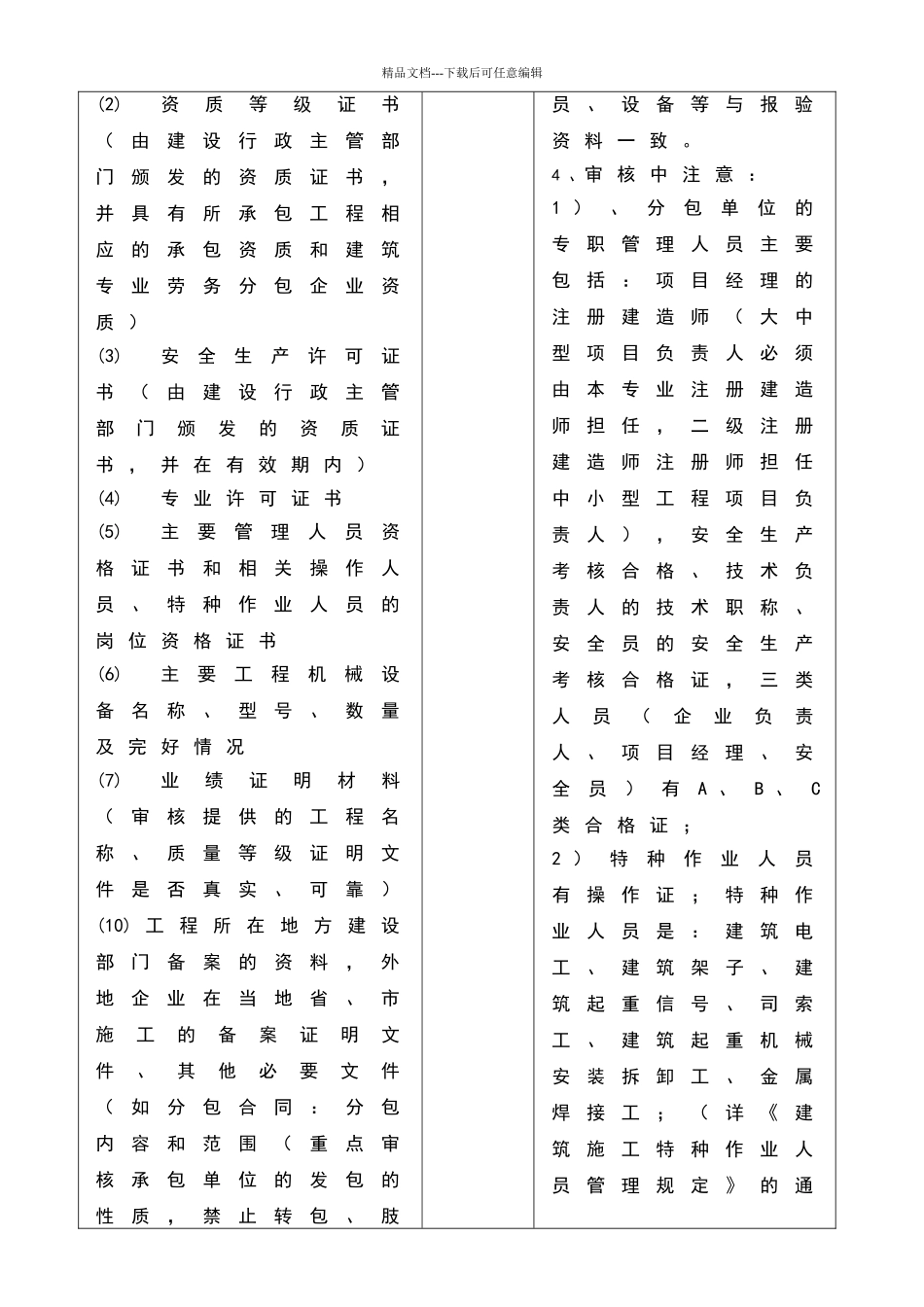 施工分包单位资质审查要点记录_第3页