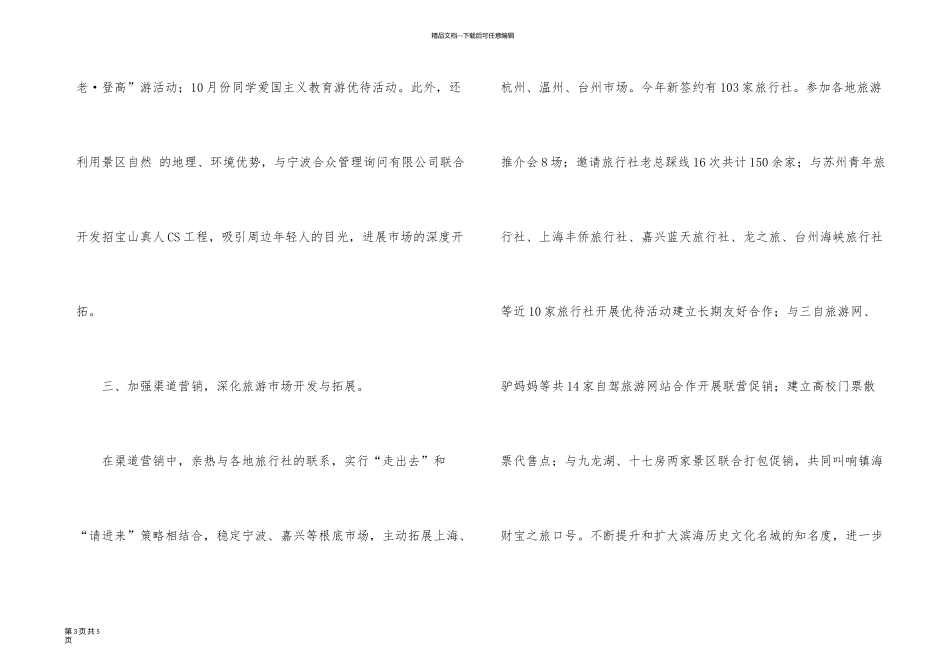 旅游公司市场营销年度工作总结_第3页