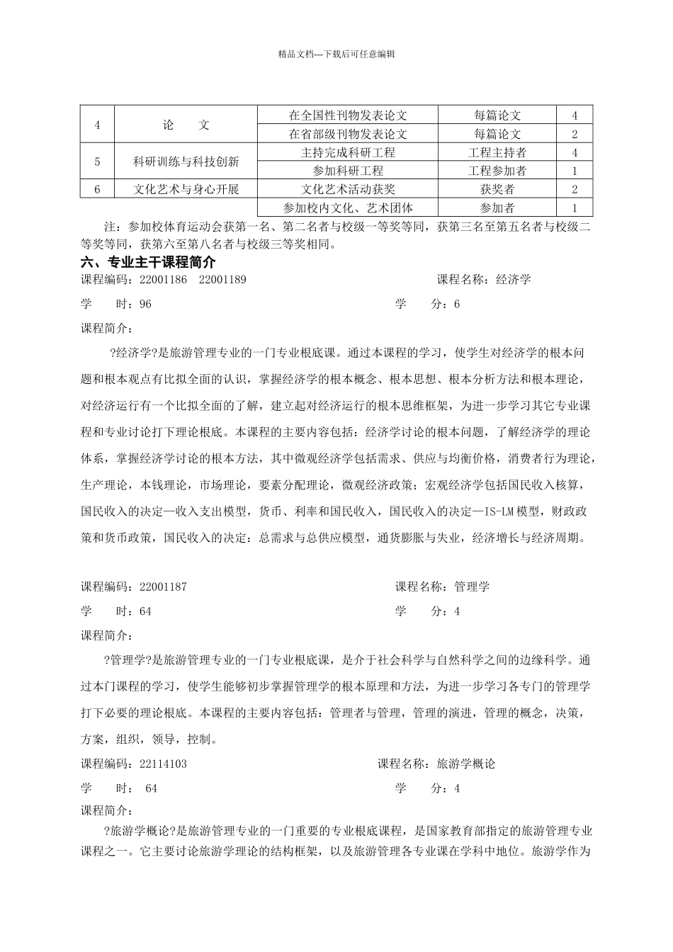 旅游管理专业本科人才培养方案_第3页