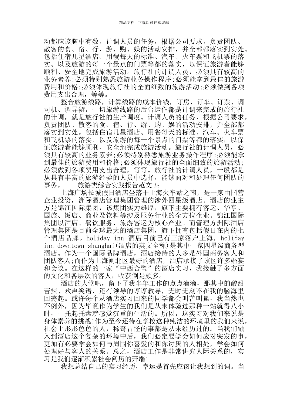 旅游类综合实践报告范文_第3页