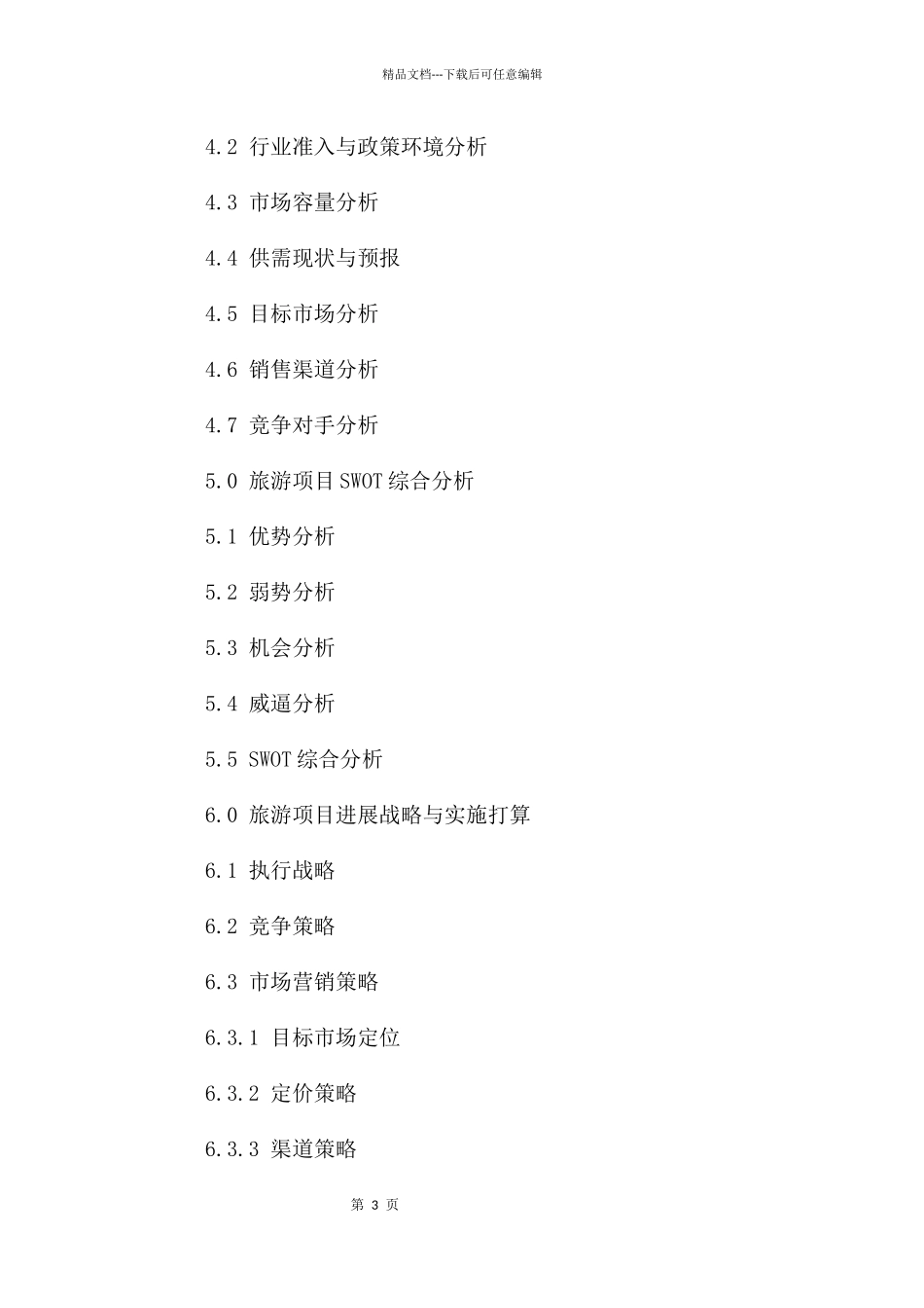 旅游项目商业计划书_第3页