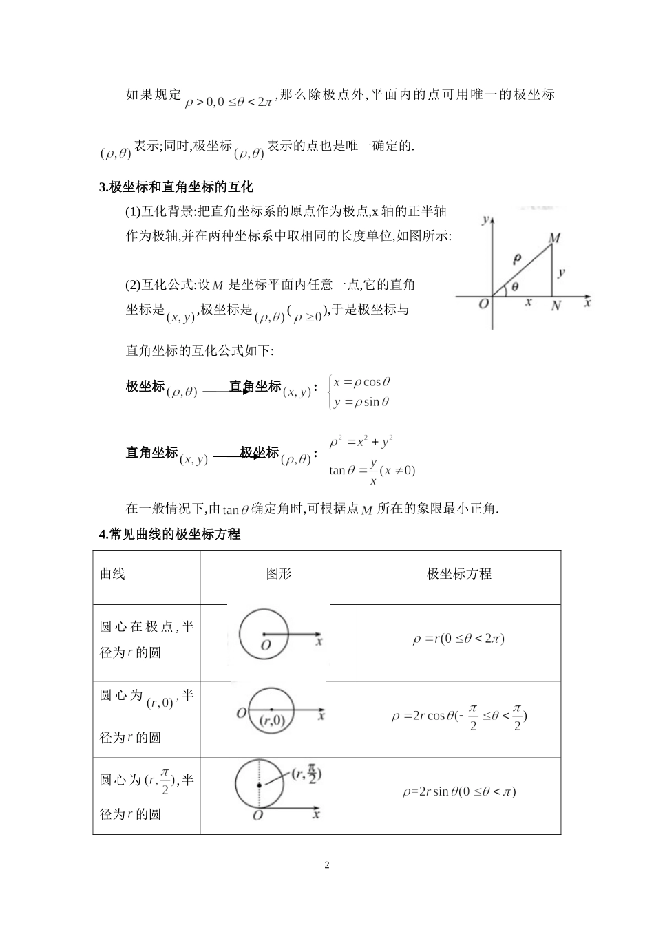 坐标系与参数方程-知识点总结_第2页