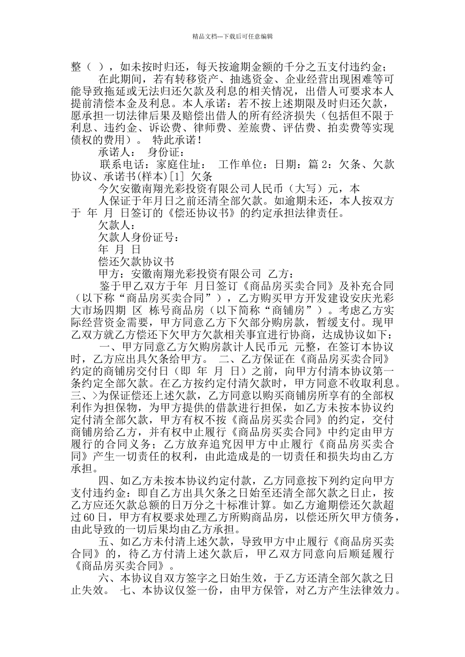 无再婚承诺书_第3页