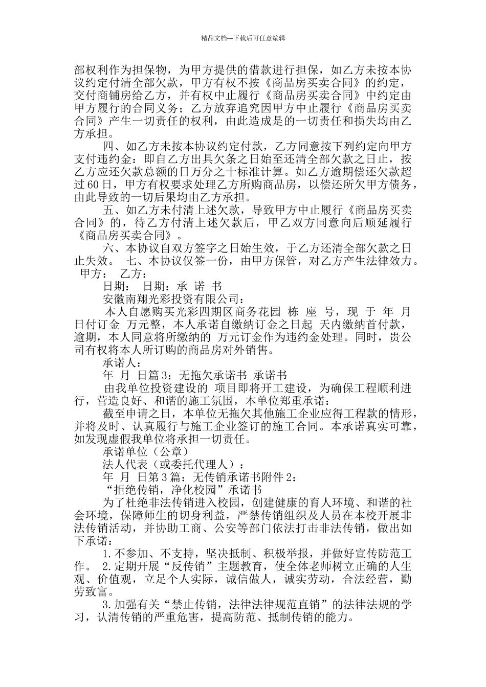 无港资承诺书_第2页