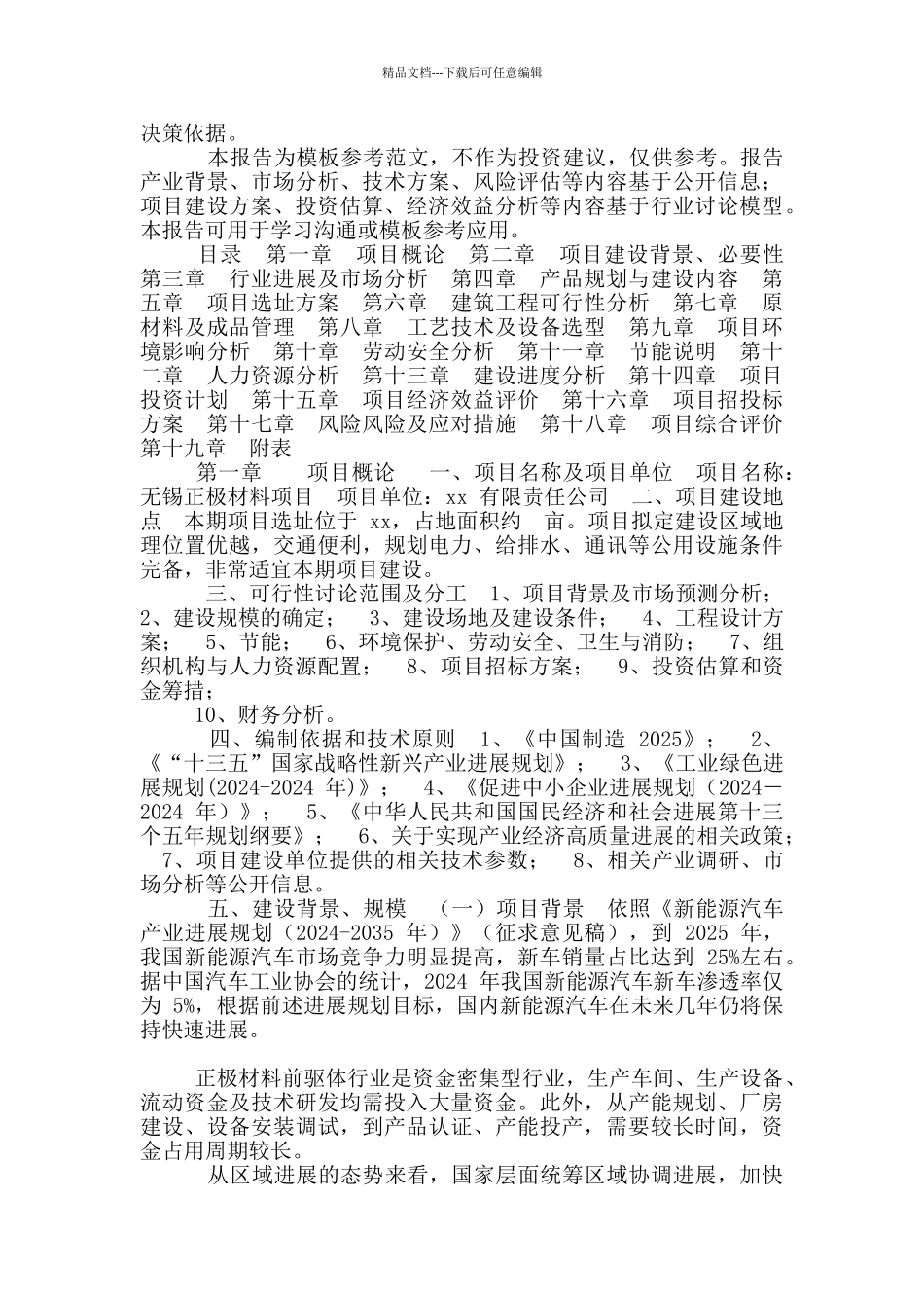 无锡正极材料项目可行性研究报告样例模板_第2页