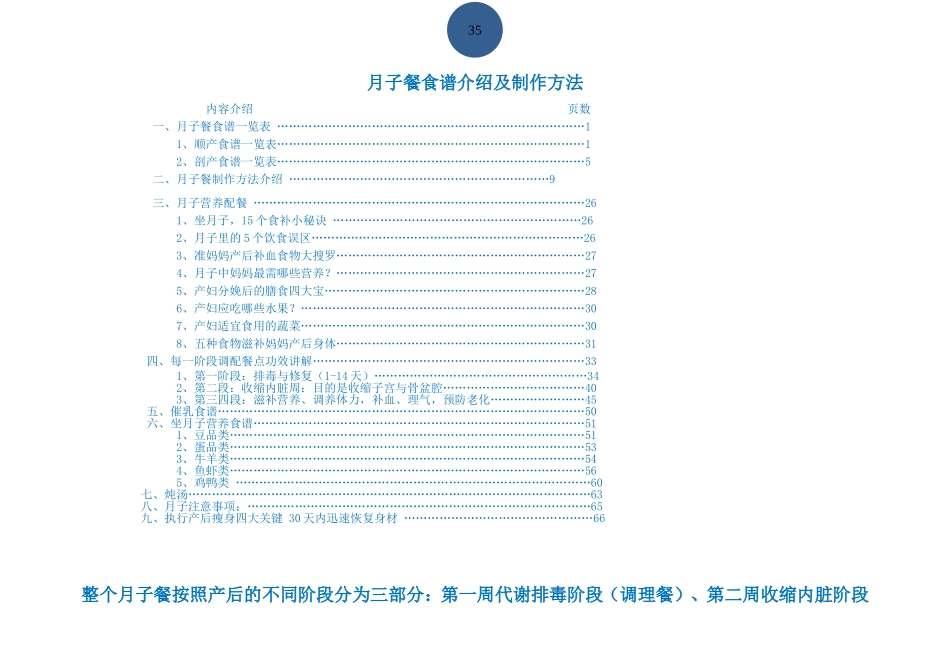 坐月子食谱菜单一览表_第1页