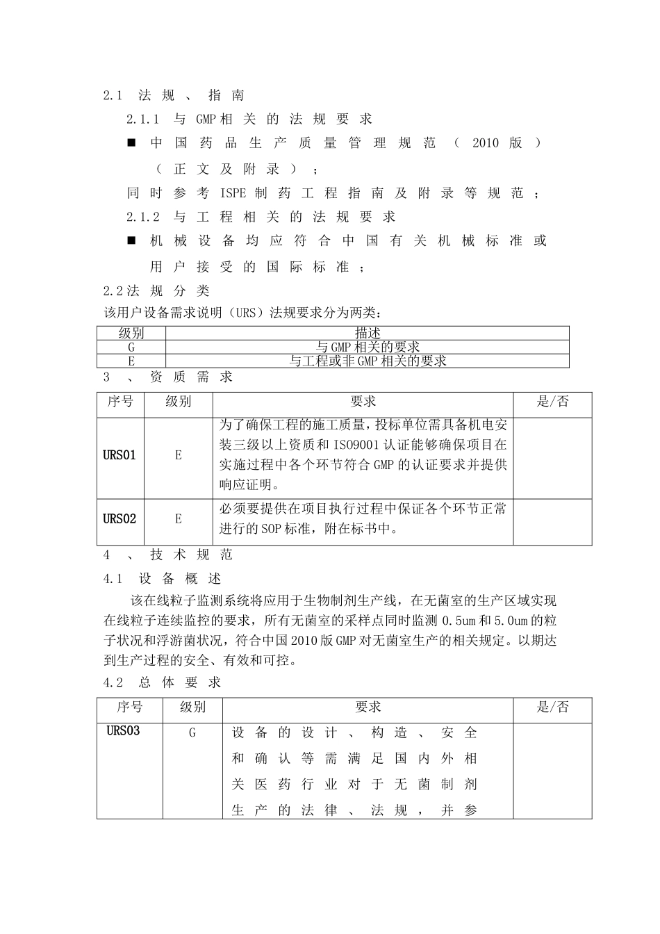 在线粒子监测系统用户需求(URS)_第3页