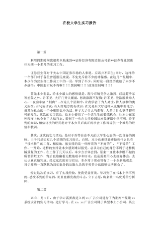 在校大学生实习报告-总结报告模板