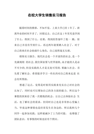 在校大学生销售实习报告-1