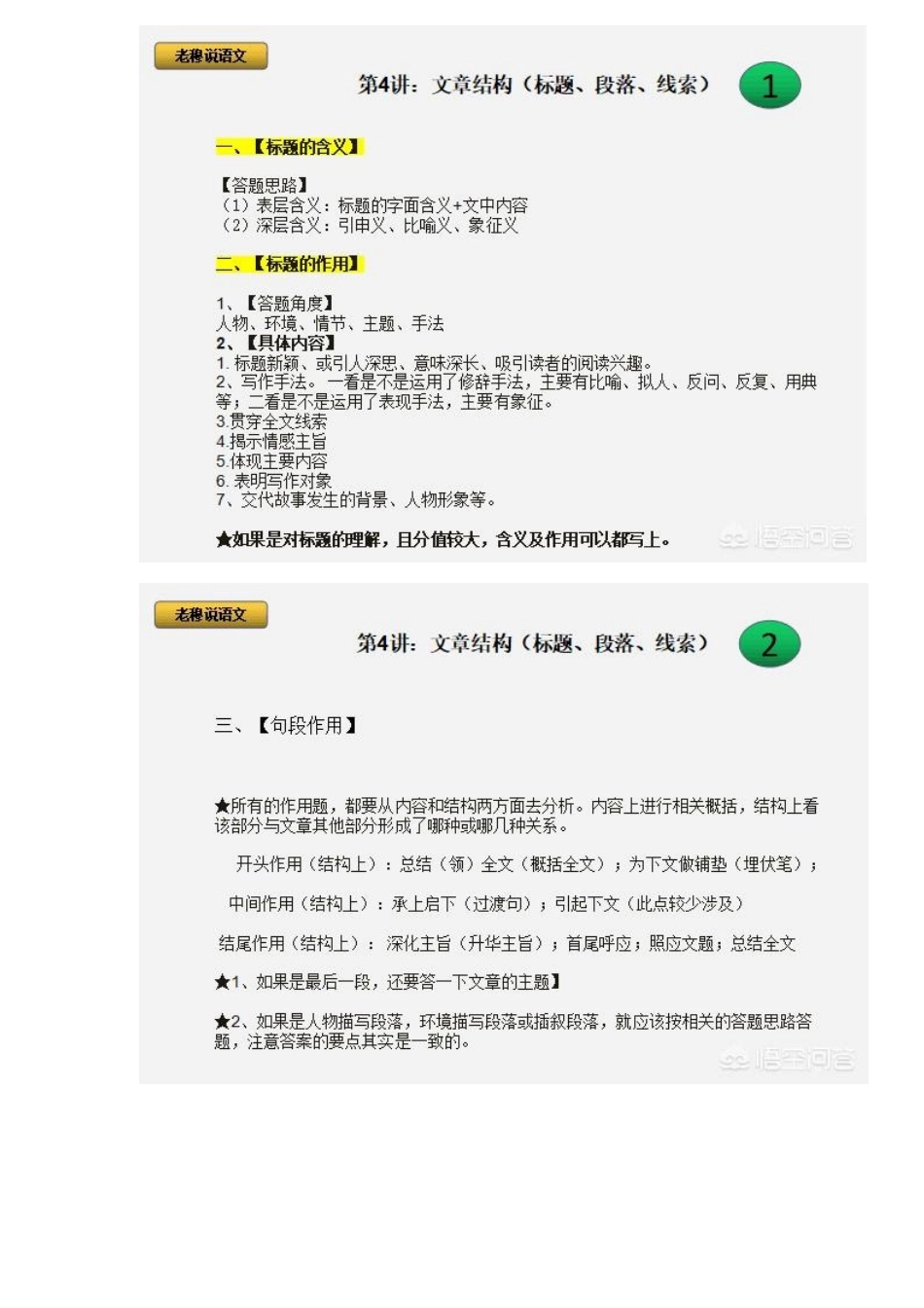 在阅读理解中-文章的结构(标题、段落、线索)有哪些知识点？_第2页