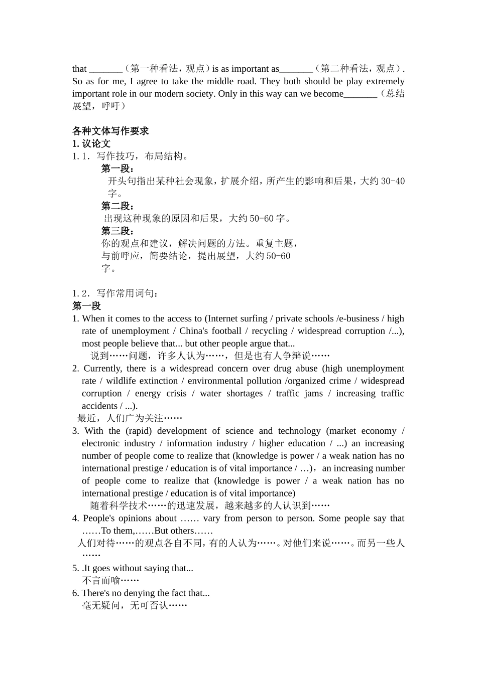 在职研究生英语统考作文必背写作模板_第2页