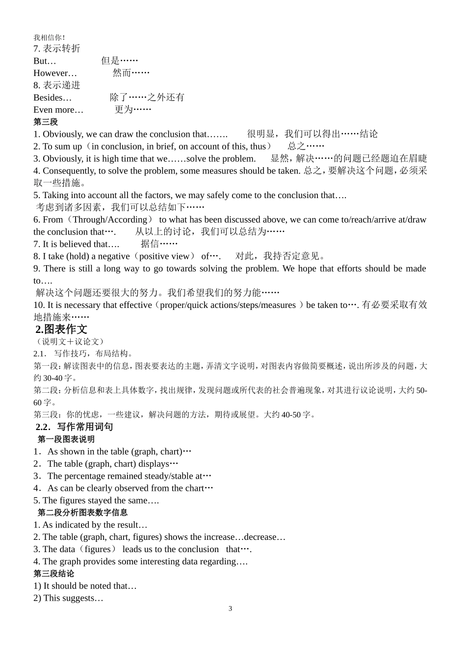 在职研究生英语统考作文模板和例文_第3页